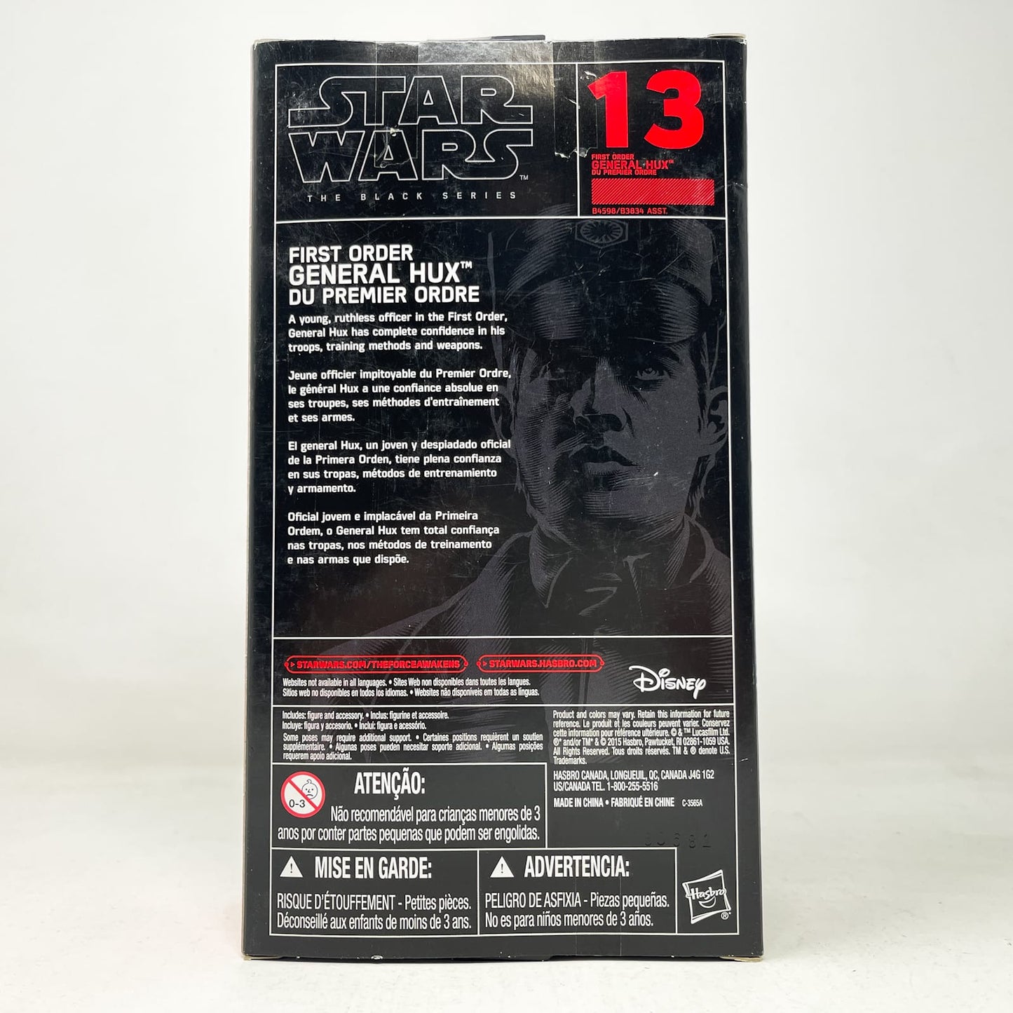 Vintage Hasbro Star Wars Black Series Sealed Figures First Order General Hux #13 - Hasbro Black Series (2015)