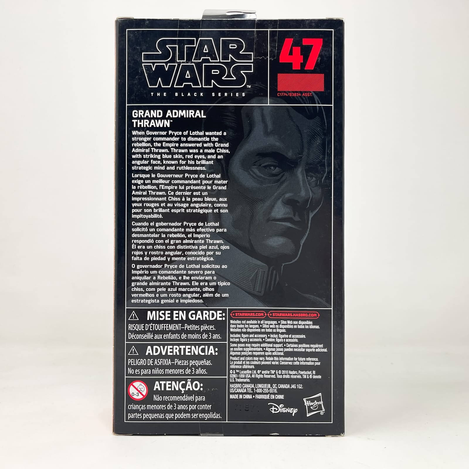 Vintage Hasbro Star Wars Black Series Sealed Figures Grand Admiral Thrawn #47 - Hasbro Black Series (2017)