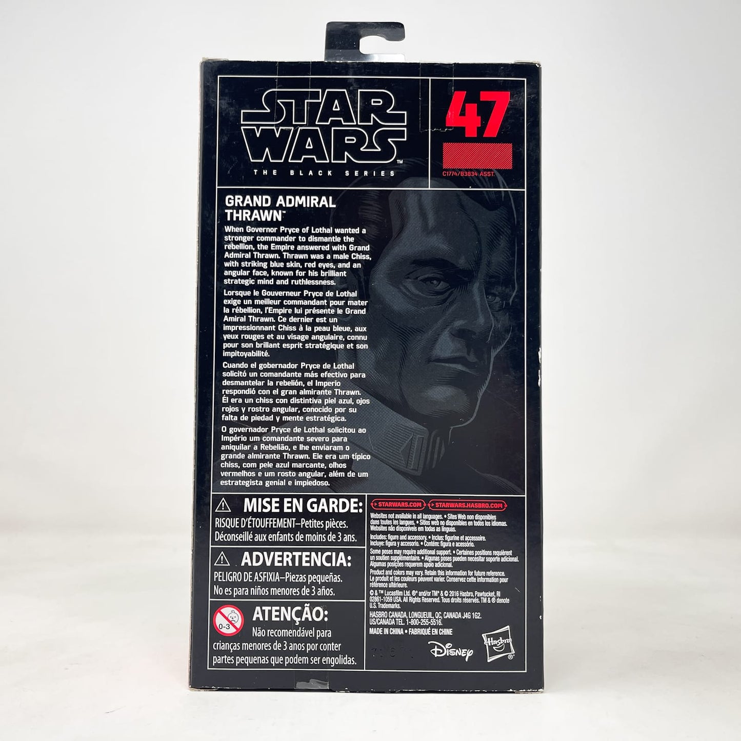 Vintage Hasbro Star Wars Black Series Sealed Figures Grand Admiral Thrawn #47 - Hasbro Black Series (2017)