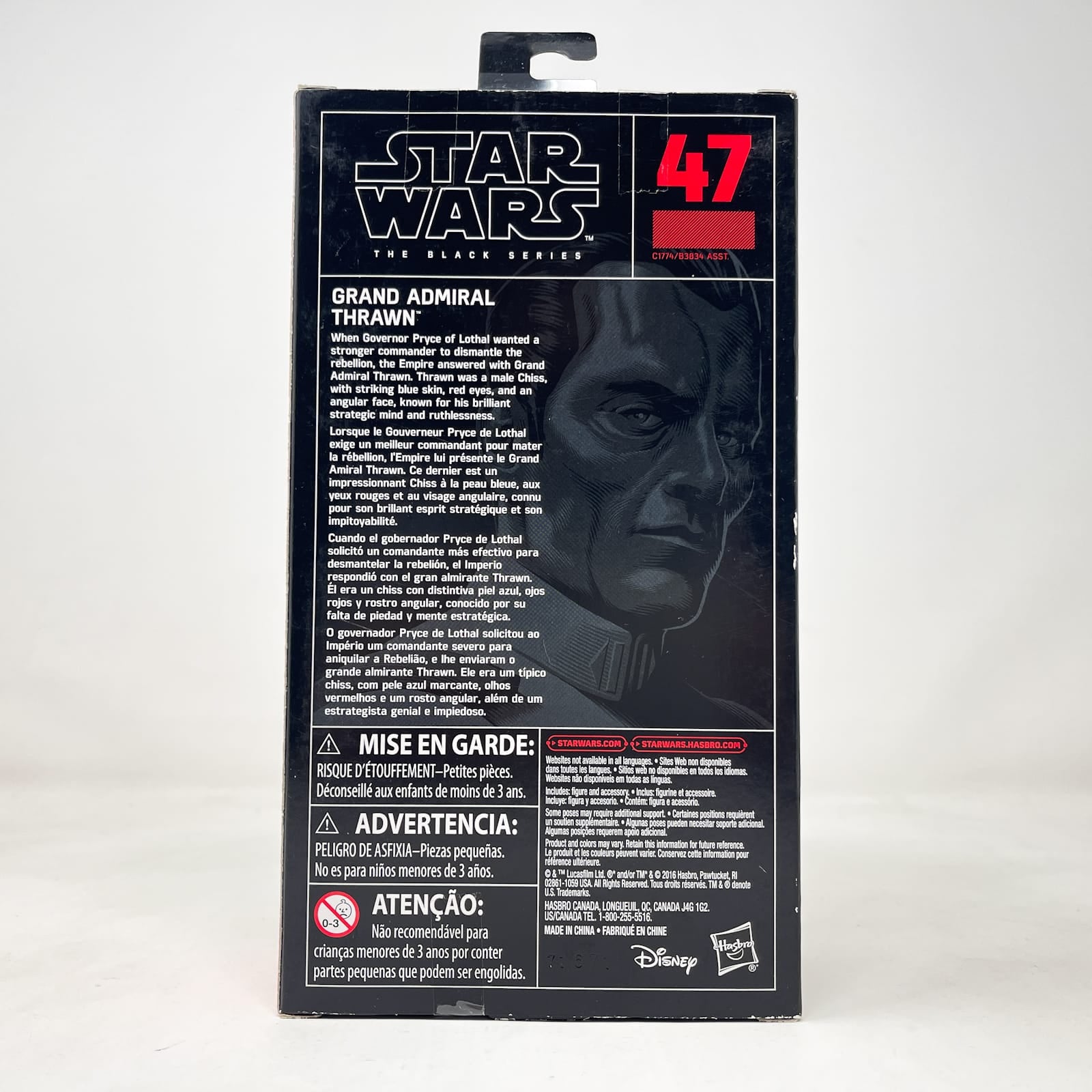 Vintage Hasbro Star Wars Black Series Sealed Figures Grand Admiral Thrawn #47 - Hasbro Black Series (2017)