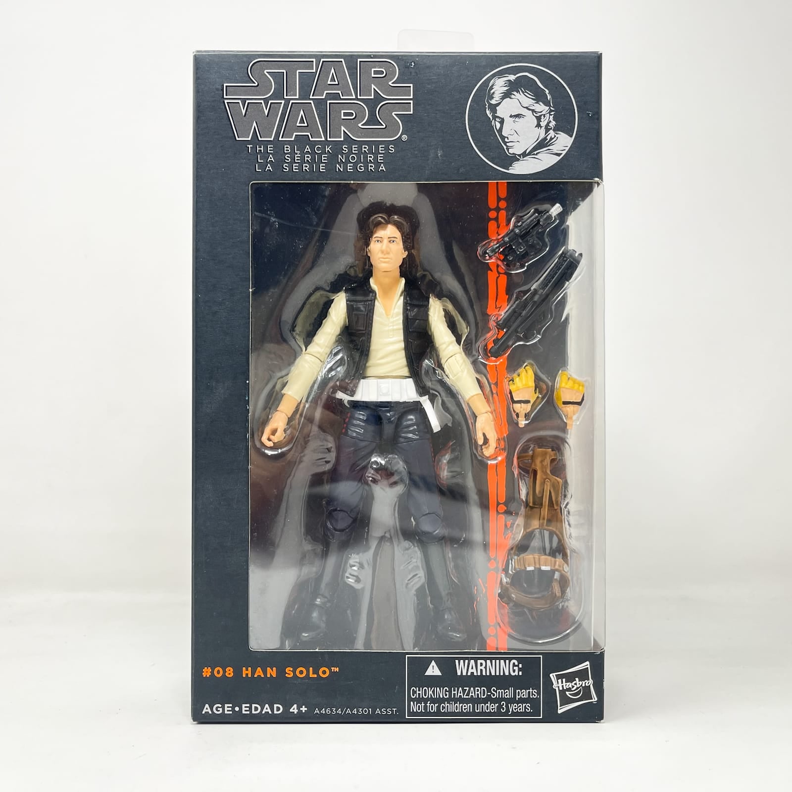 Vintage Hasbro Star Wars Black Series Sealed Figures Han Solo #08 - Orange Line - Hasbro Black Series (2013)
