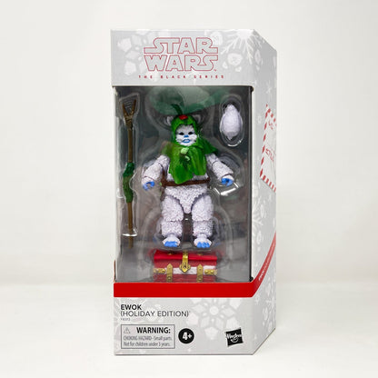 Vintage Hasbro Star Wars Black Series Sealed Figures Holiday Ewok with Porg and Case- Black Series Hasbro Star Wars Action Figure