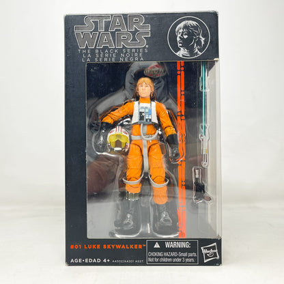 Vintage Hasbro Star Wars Black Series Sealed Figures Luke Skywalker (X-Wing Pilot) #01 - Orange Line - Hasbro Black Series (2013)