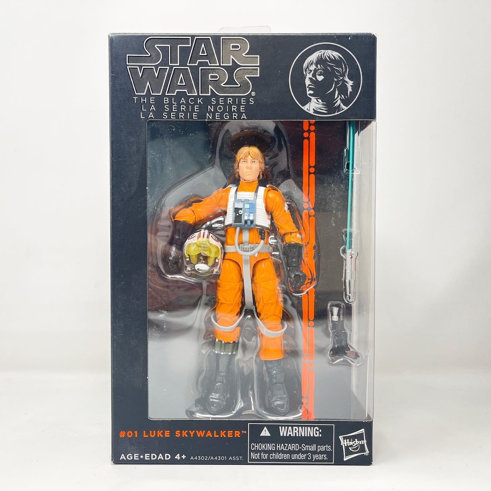 Vintage Hasbro Star Wars Black Series Sealed Figures Luke Skywalker (X-Wing Pilot) - Orange #01 - Black Series Hasbro Star Wars Action Figure
