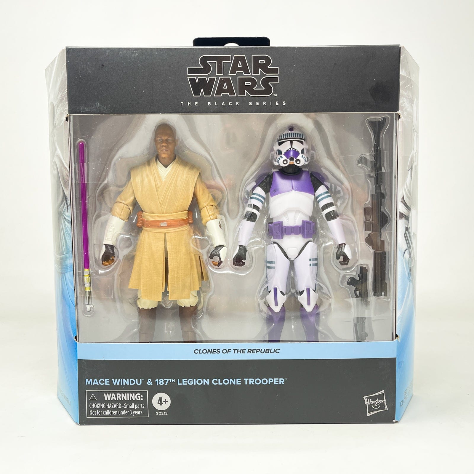 Hasbro 2024 Mace Windu & 187th Legion Clone Trooper 2-Pack Black