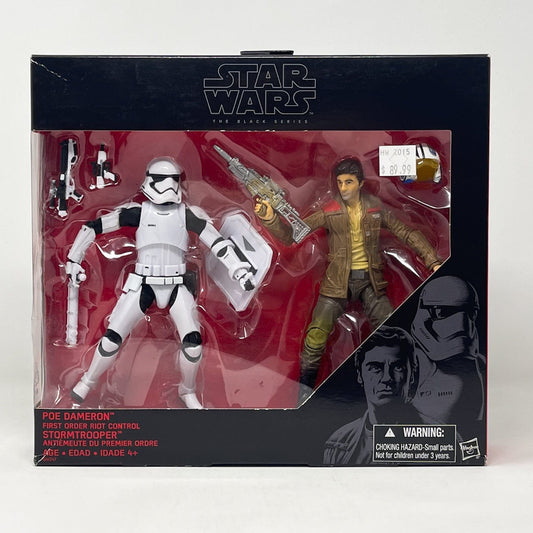 Vintage Hasbro Star Wars Black Series Sealed Figures Poe Dameron & Riot Control Stormtrooper - Black Series