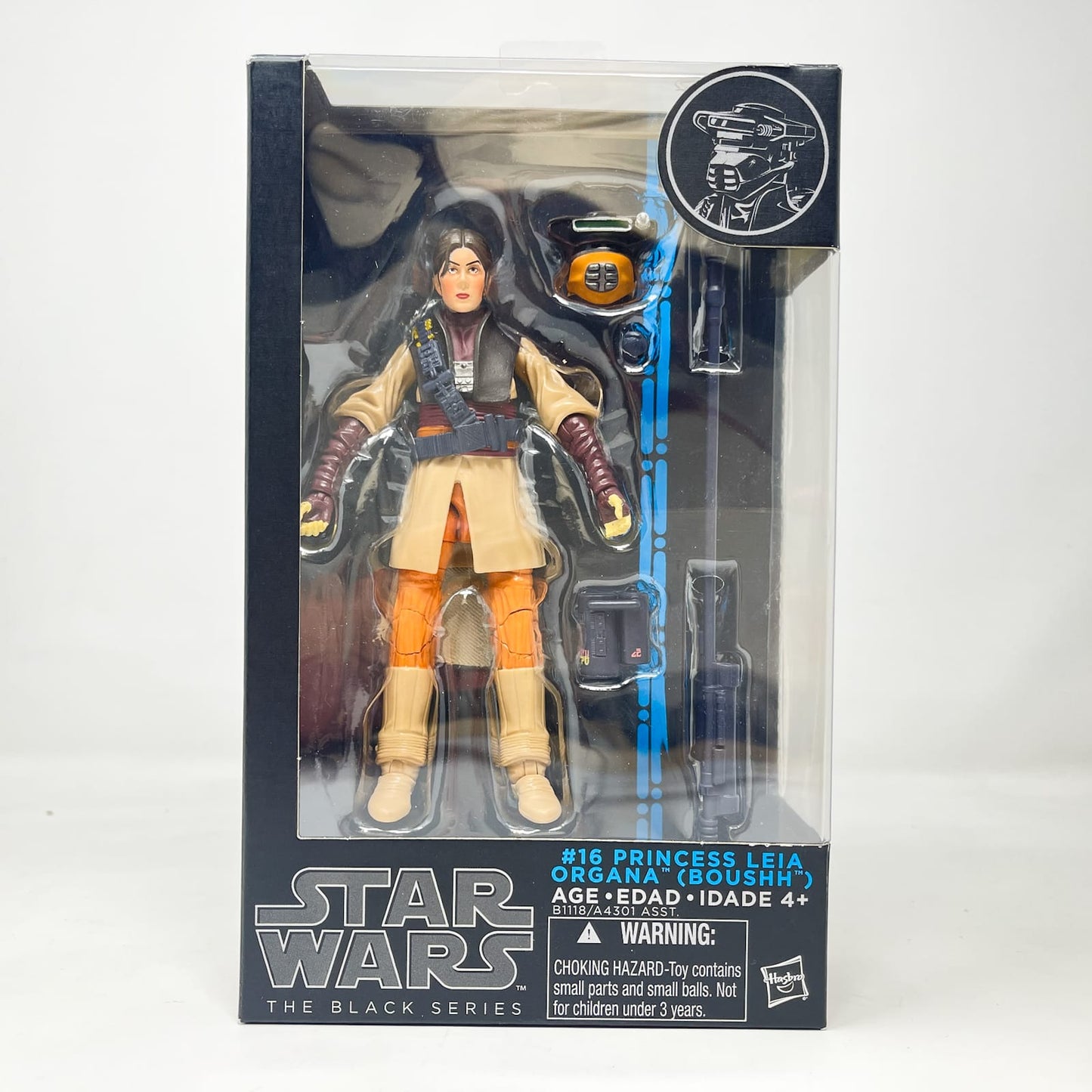 Vintage Hasbro Star Wars Black Series Sealed Figures Princess Leia Organa (Boushh) #16 - Blue Line - Hasbro Black Series (2015)