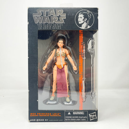 Vintage Hasbro Star Wars Black Series Sealed Figures Princess Leia (Slave Outfit) #05 - Orange Line - Hasbro Black Series (2013)