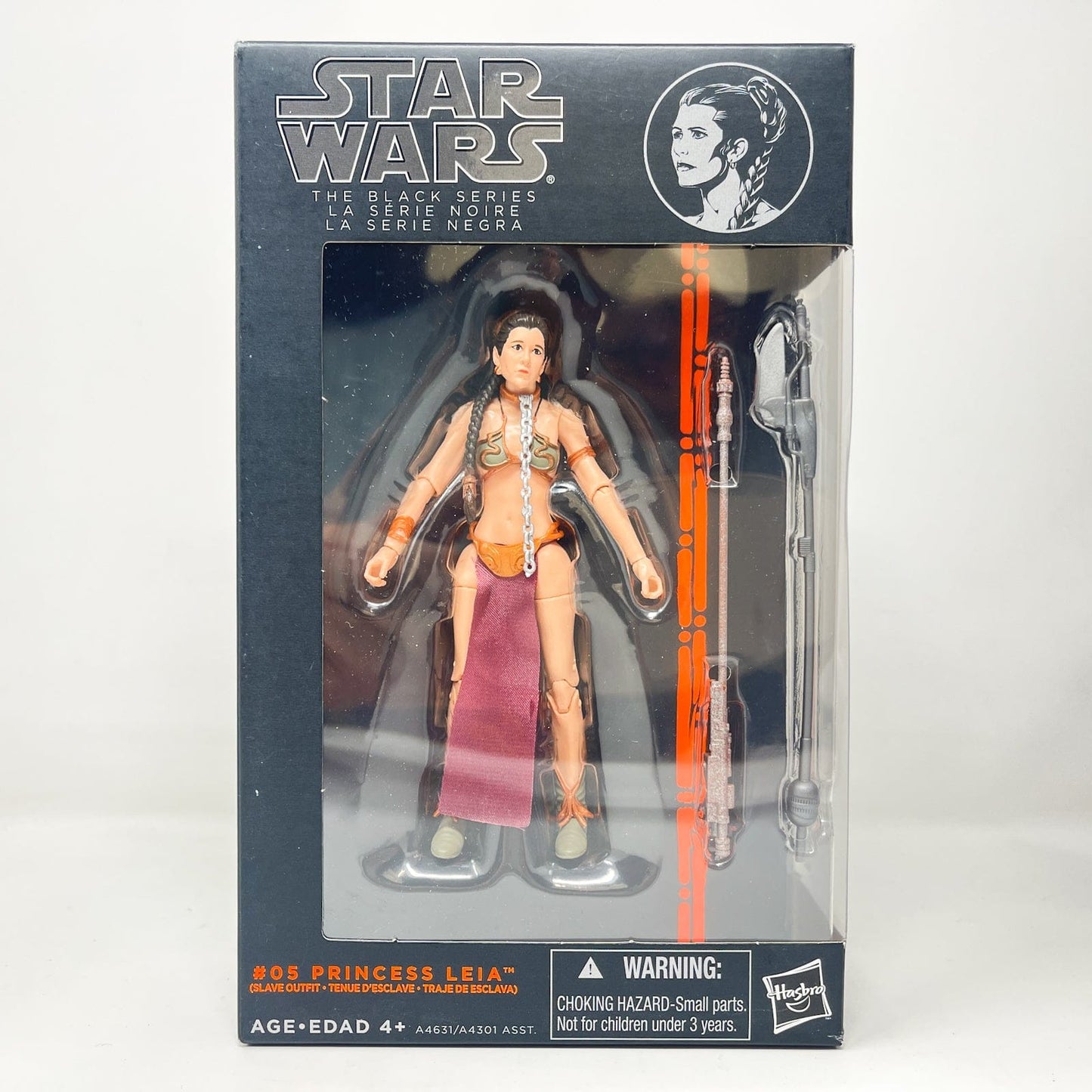 Vintage Hasbro Star Wars Black Series Sealed Figures Princess Leia (Slave Outfit) - Orange #05 - Black Series Hasbro Star Wars Action Figure