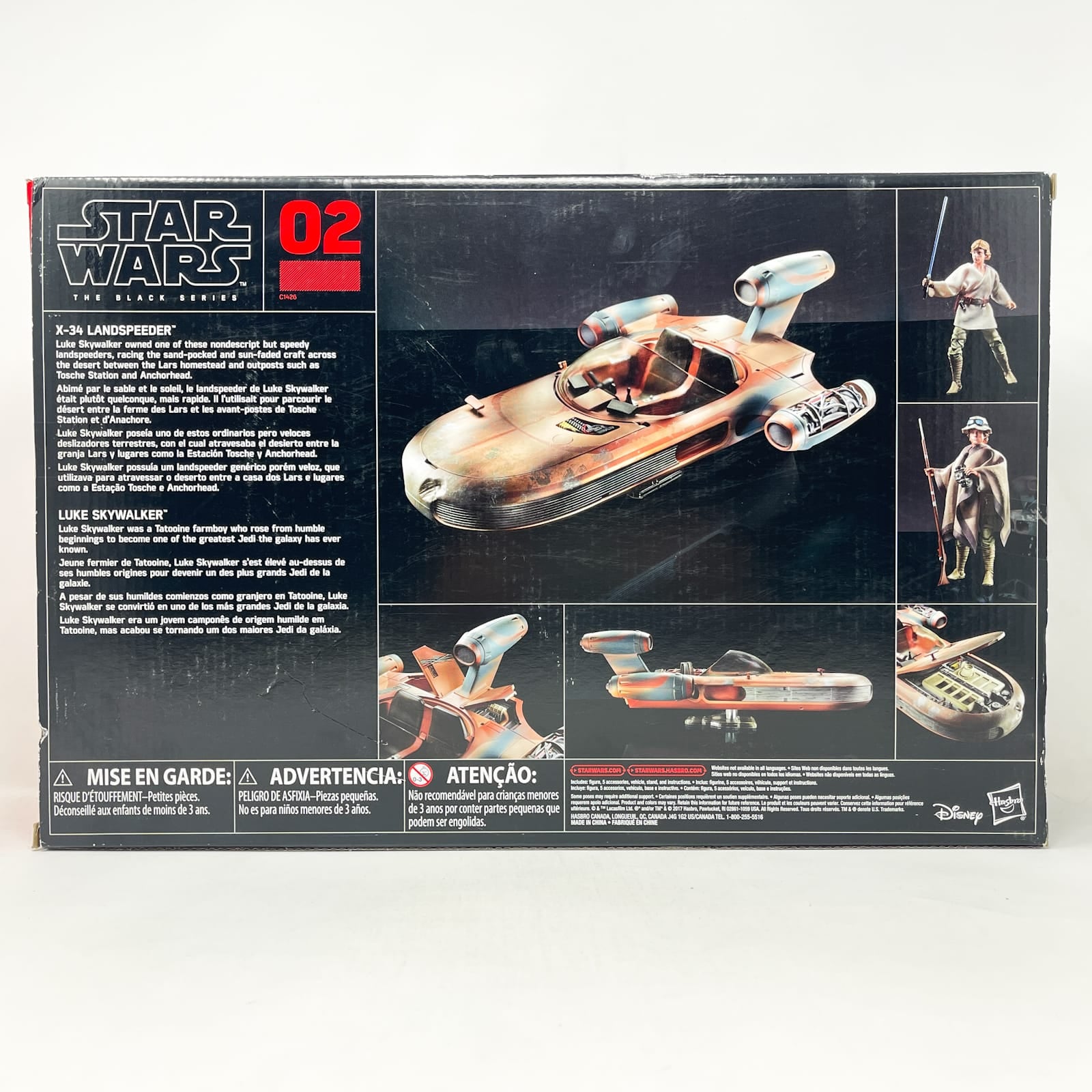 Vintage Hasbro Star Wars Black Series Sealed Figures X-34 Landspeeder and Luke Skywalker - Hasbro Black Series (2017)