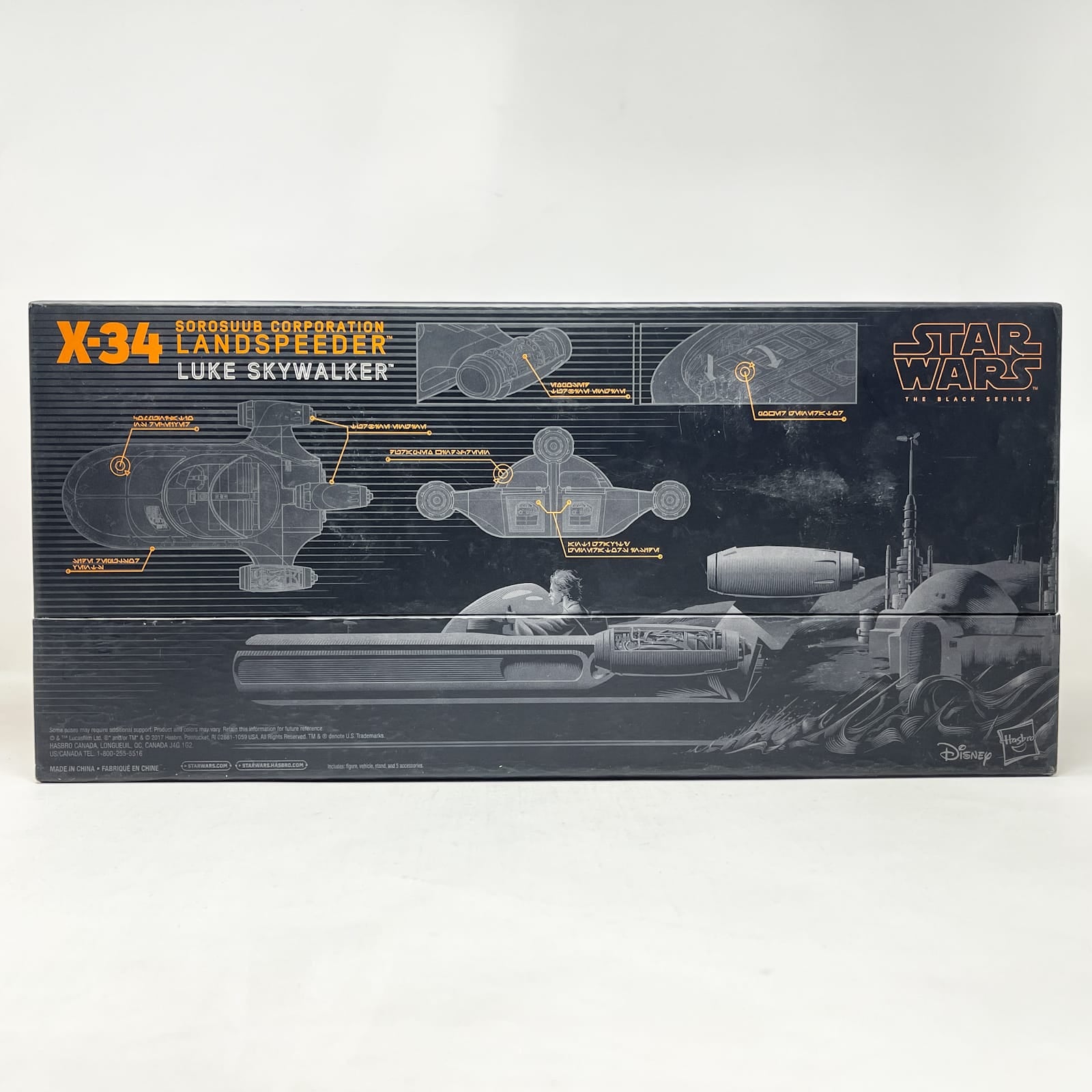 Vintage Hasbro Star Wars Black Series Sealed Figures X-34 Landspeeder and Luke Skywalker (SDCC Packaging) - Hasbro Black Series (2017)