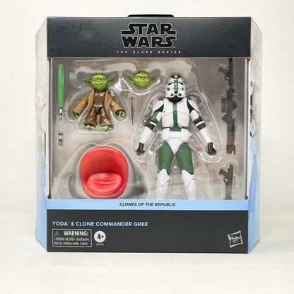 Vintage Hasbro Star Wars Black Series Sealed Figures Yoda & Clone Commander Gree Clones of the Republic #02 – Hasbro Black Series (2024)
