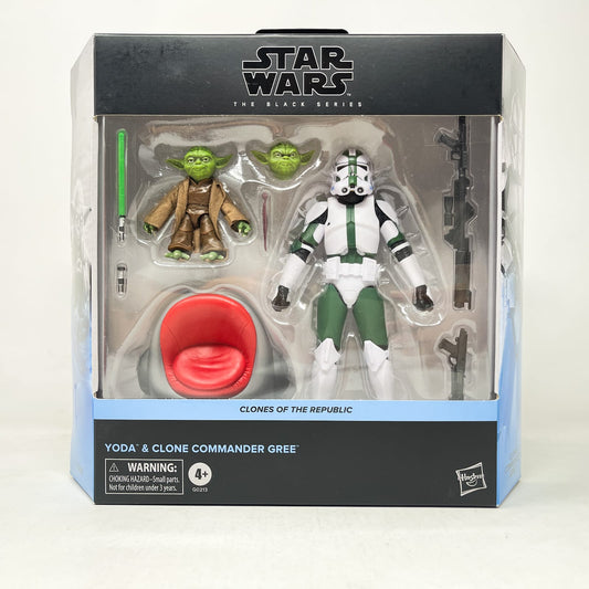 Vintage Hasbro Star Wars Black Series Sealed Figures Yoda & Clone Commander Gree Clones of the Republic #02 – Hasbro Black Series (2024)