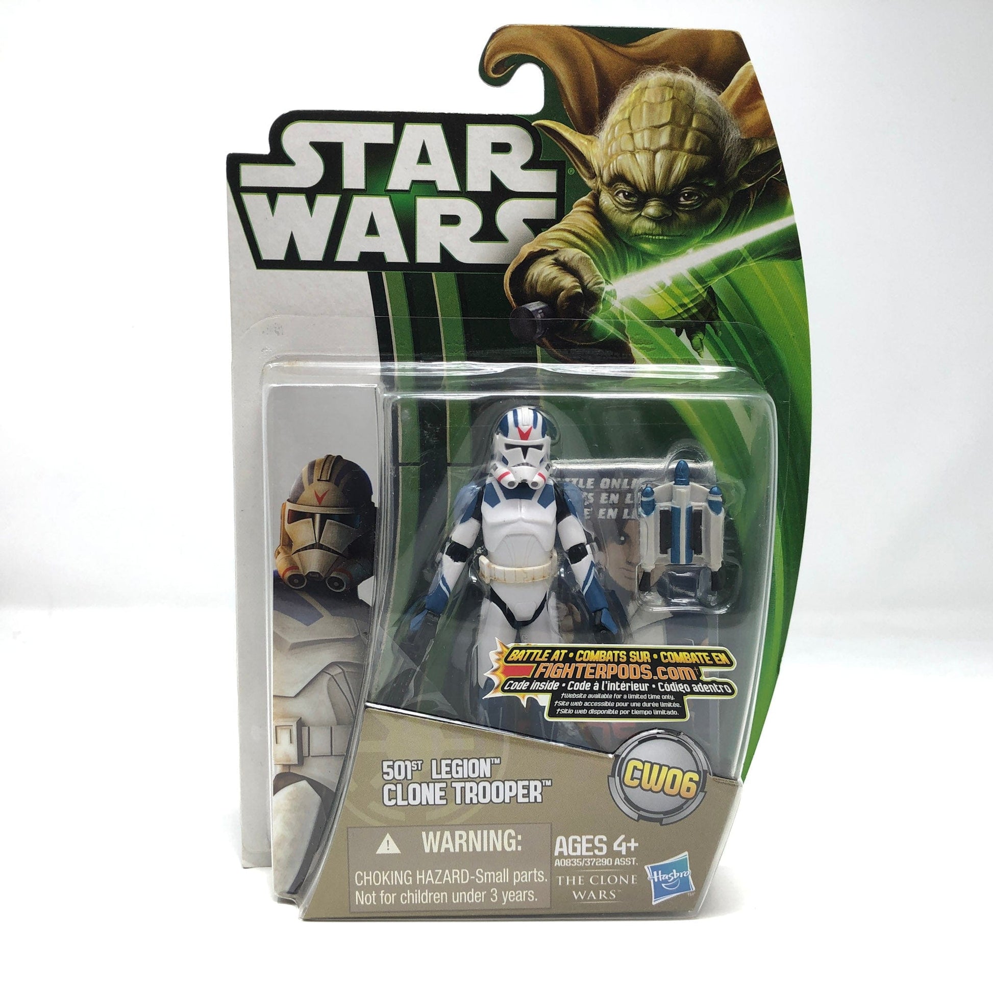 Vintage Hasbro Star Wars Mid MOC 501st Legion Clone Trooper CW06 - The Clone Wars 2013 3.75" Star Wars Action Figure