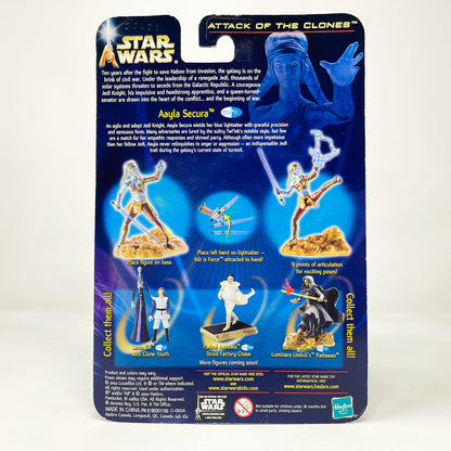 Vintage Hasbro Star Wars Mid MOC Aayla Secura (Jedi Knight) #03-11 - Hasbro SAGA Series 3.75"