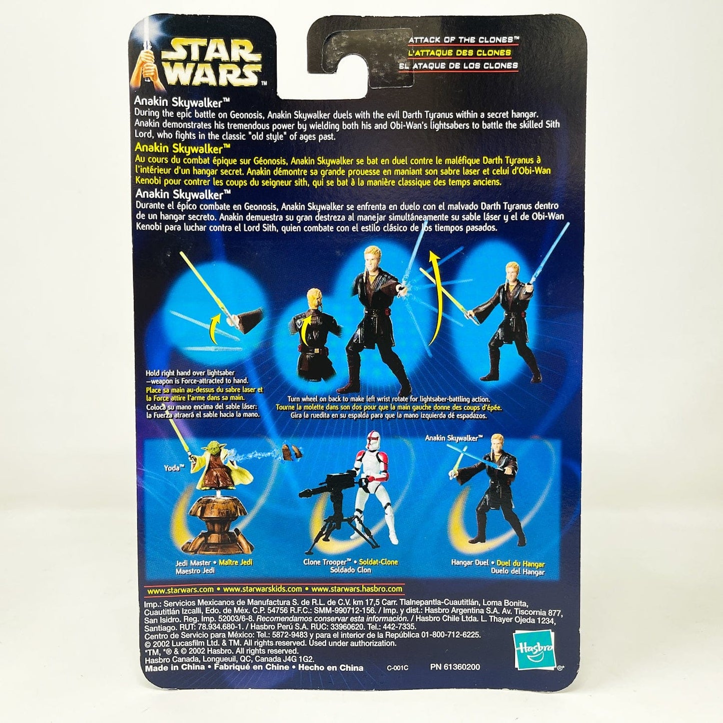 Vintage Hasbro Star Wars Mid MOC Anakin Skywalker (Hangar Duel) #02-22 - Hasbro SAGA Series 3.75"