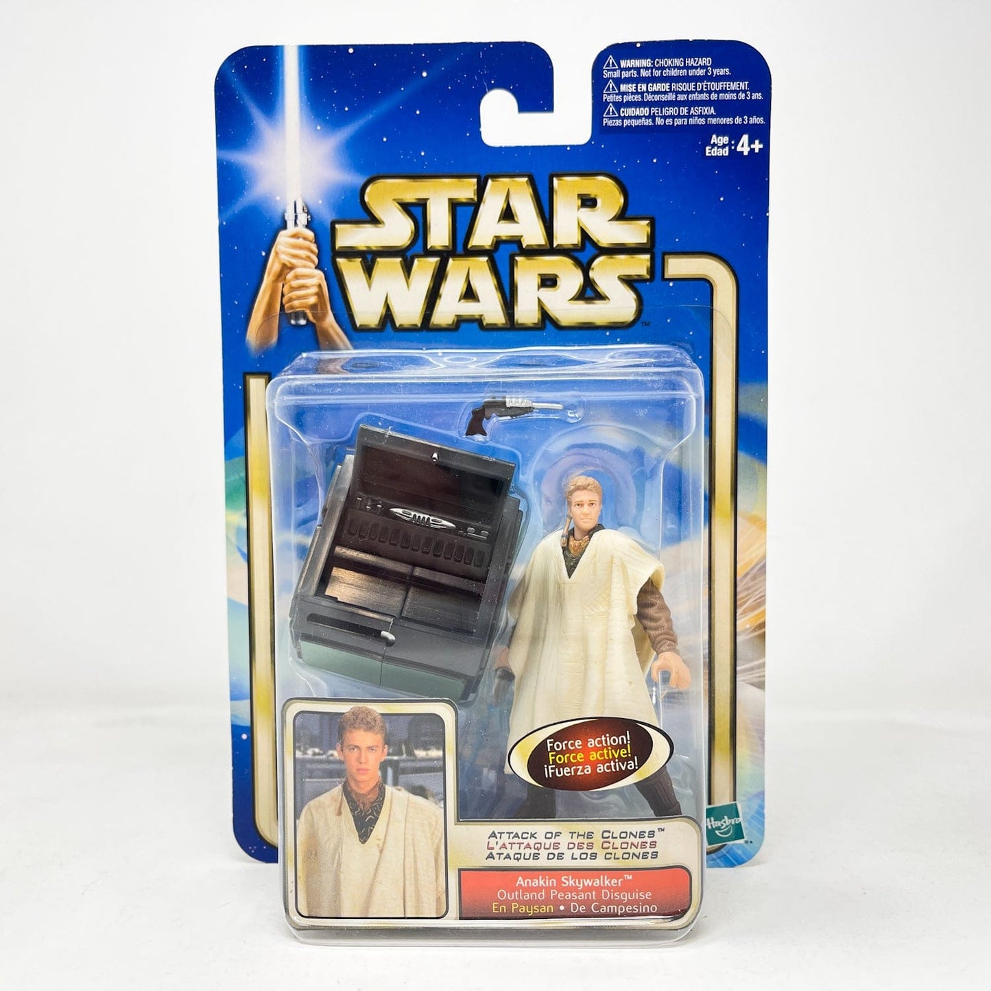 Vintage Hasbro Star Wars Mid MOC Anakin Skywalker (Outland Peasant Disguise) #02-01 - Hasbro SAGA Series 3.75"