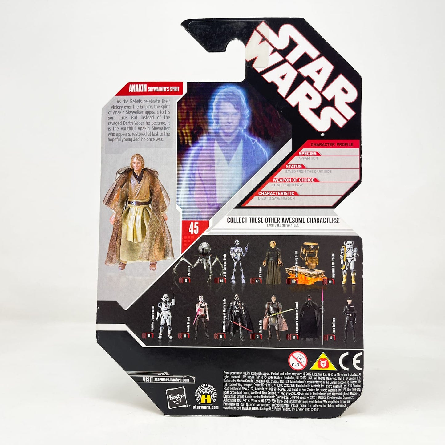 Vintage Hasbro Star Wars Mid MOC Anakin Skywalker's Spirit #45 - Hasbro 30th Anniversary Collection 3.75"