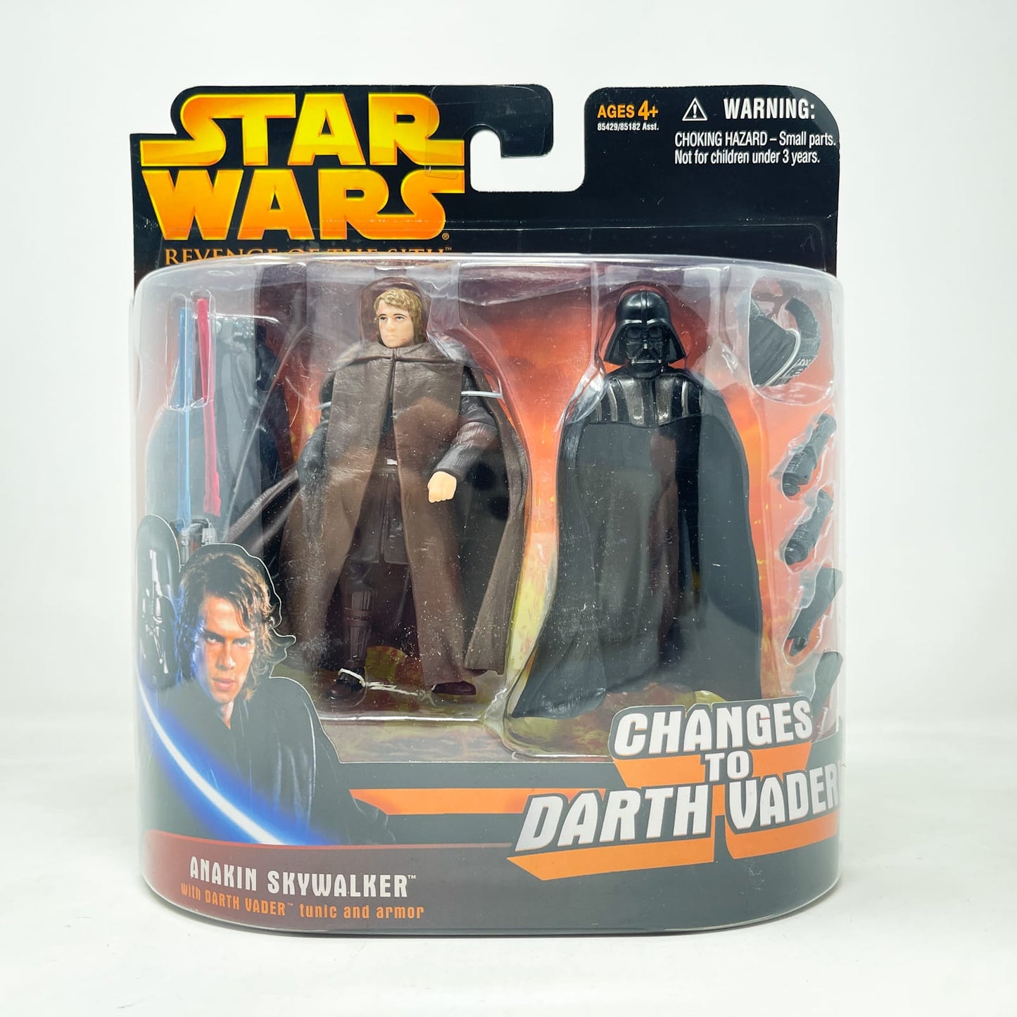 Vintage Hasbro Star Wars Mid MOC Anakin w/ Darth Vader Tunic & Armor (ROTS) - Hasbro 2005 3.75" Star Wars Action Figure