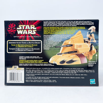 Vintage Hasbro Star Wars Mid MOC Armored Scout Tank with Battle Droid - Hasbro The Phantom Menace (1999)