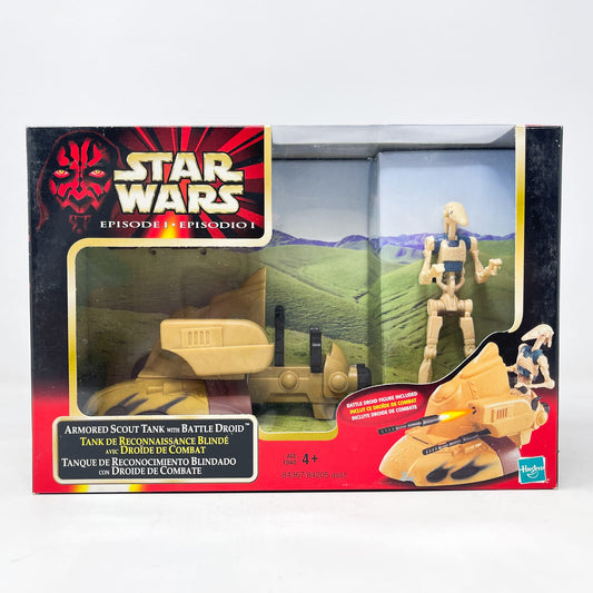 Vintage Hasbro Star Wars Mid MOC Armored Scout Tank with Battle Droid - Hasbro The Phantom Menace (1999)