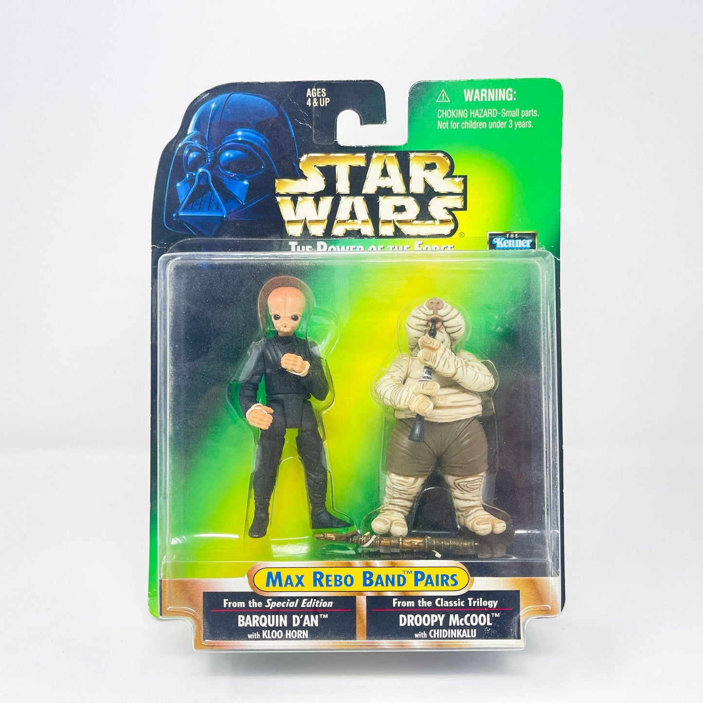 Vintage Hasbro Star Wars Mid MOC Barquin D'An & Droopy McCool (Max Rebo Band Pairs) - Kenner 1998 Power of the Force (POTF2) Star Wars Action Figure Set