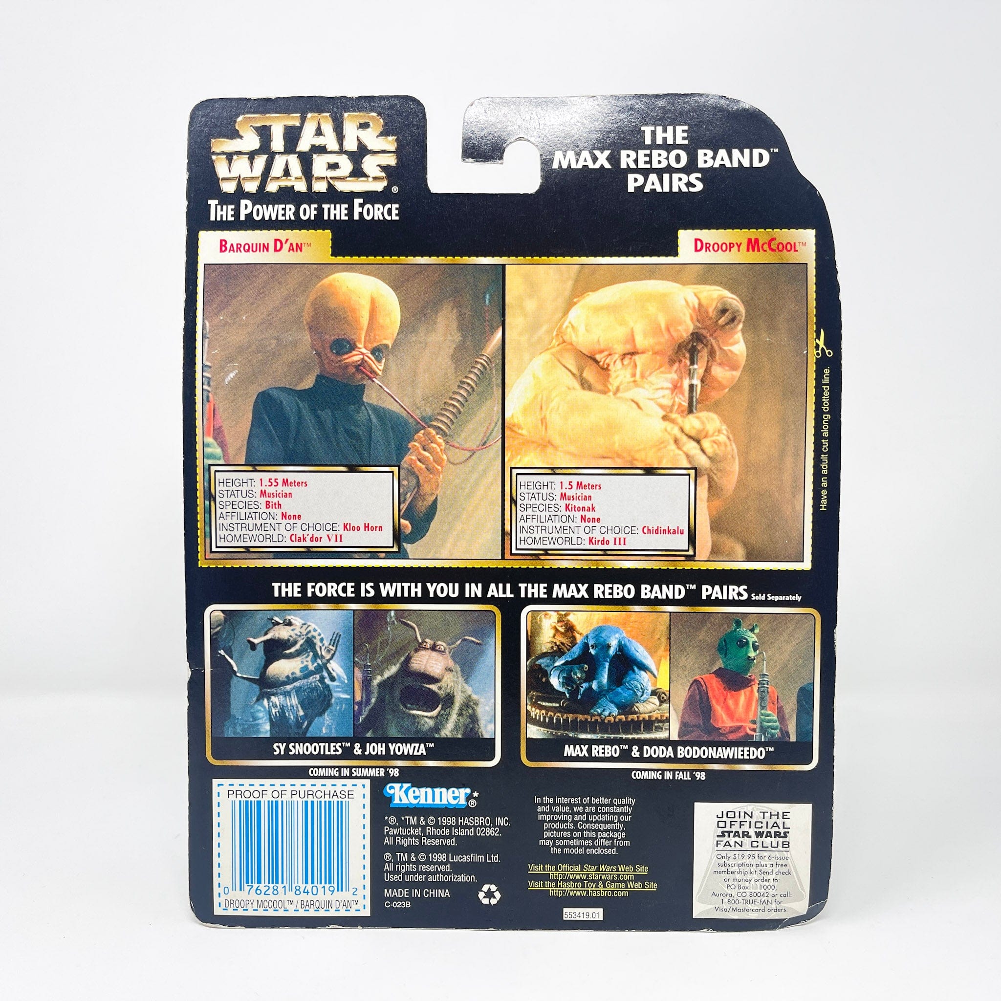 Star Wars Max Rebo Band shops Pairs Power of the Force new