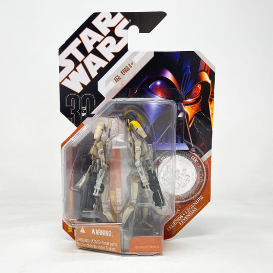 Vintage Hasbro Star Wars Mid MOC Battle Droids (Tan) - Hasbro 30th Anniversary Collection 3.75"