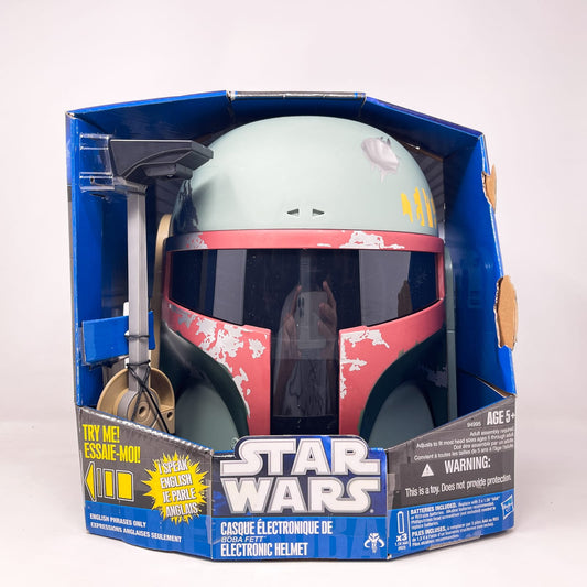 Vintage Hasbro Star Wars Mid MOC Boba Fett Electronic Helmet - Hasbro Clone Wars (2010)