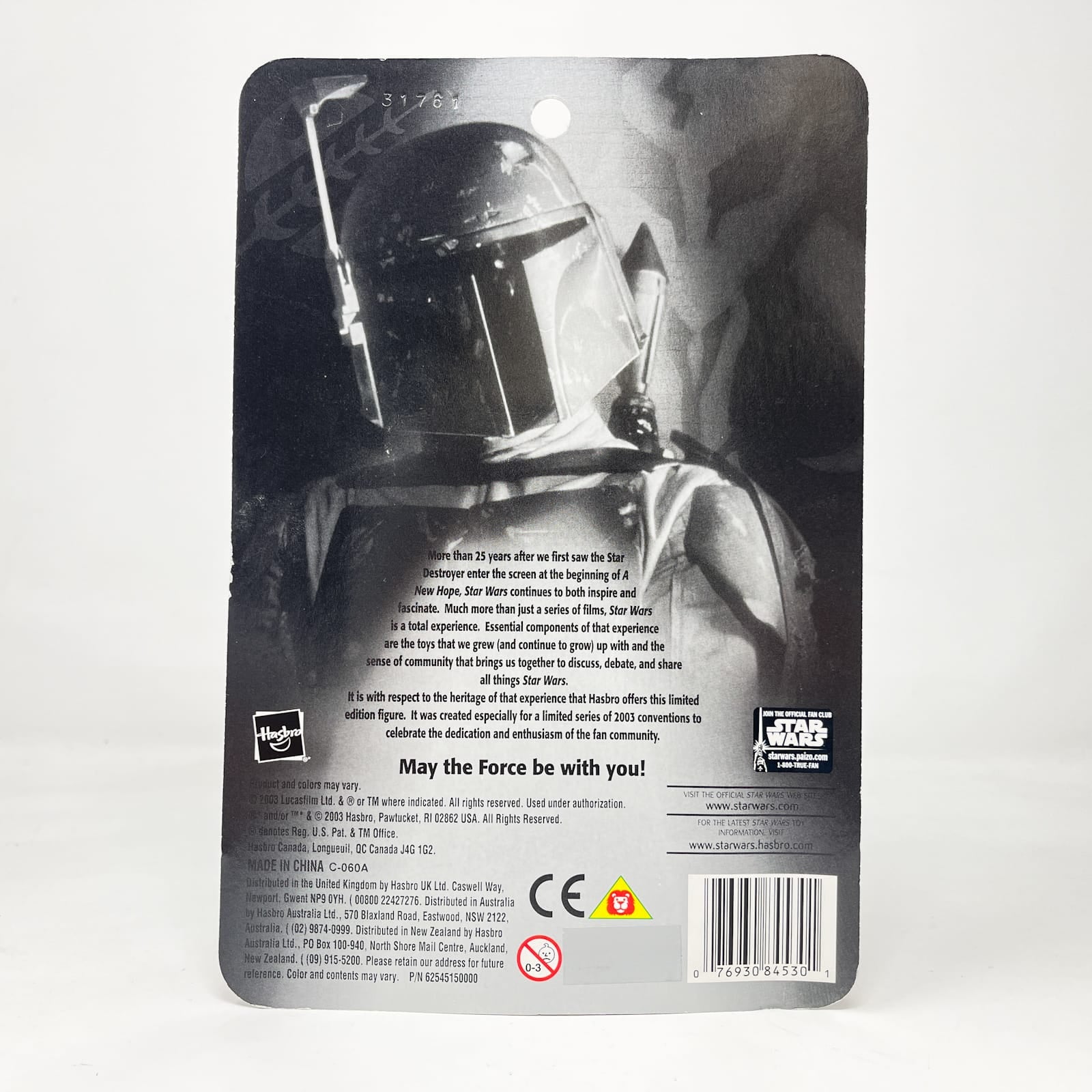 Vintage Hasbro Star Wars Mid MOC Boba Fett (Silver) Convention Exclusive - Hasbro SAGA Series (2003)