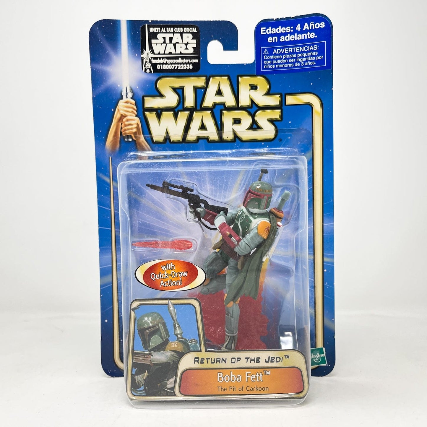 Vintage Hasbro Star Wars Mid MOC Boba Fett (The Pit of Carkoon) #03-08 - Hasbro SAGA Series 3.75"