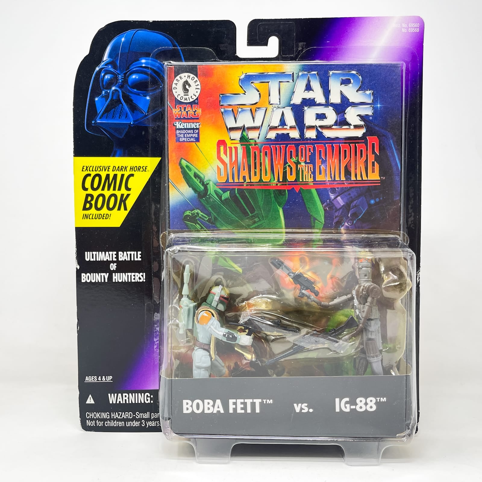 Vintage Hasbro Star Wars Mid MOC Boba Fett vs. IG-88 - Shadows of The Empire - Hasbro 1996 POTF2 Darkhorse Comic Action Figure 2-Pack