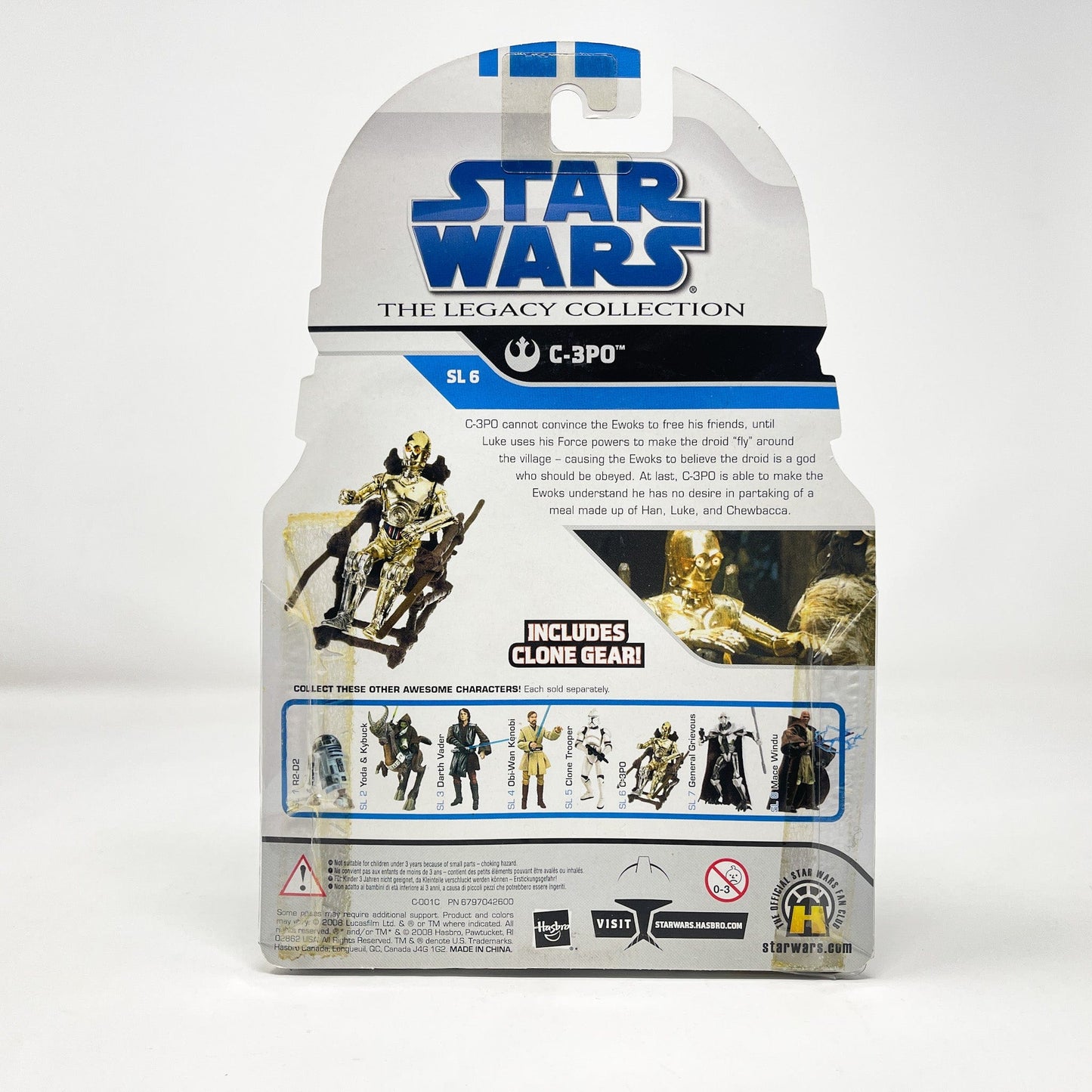 Vintage Hasbro Star Wars Mid MOC C-3PO in Ewok Chair (SL6) - Hasbro 2008 Legacy Collection Saga Legends Star Wars Action Figure