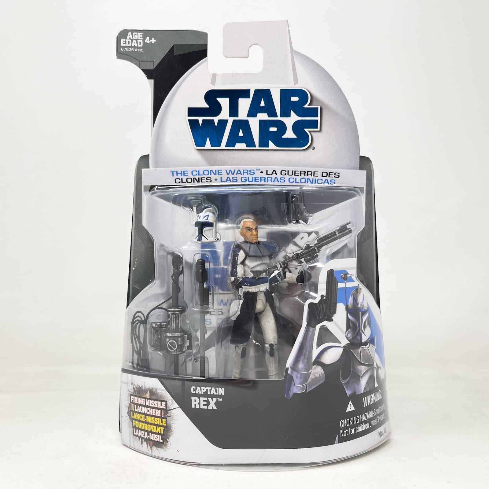Vintage Hasbro Star Wars Mid MOC Captain Rex #04 - Hasbro The Clone Wars (2008)
