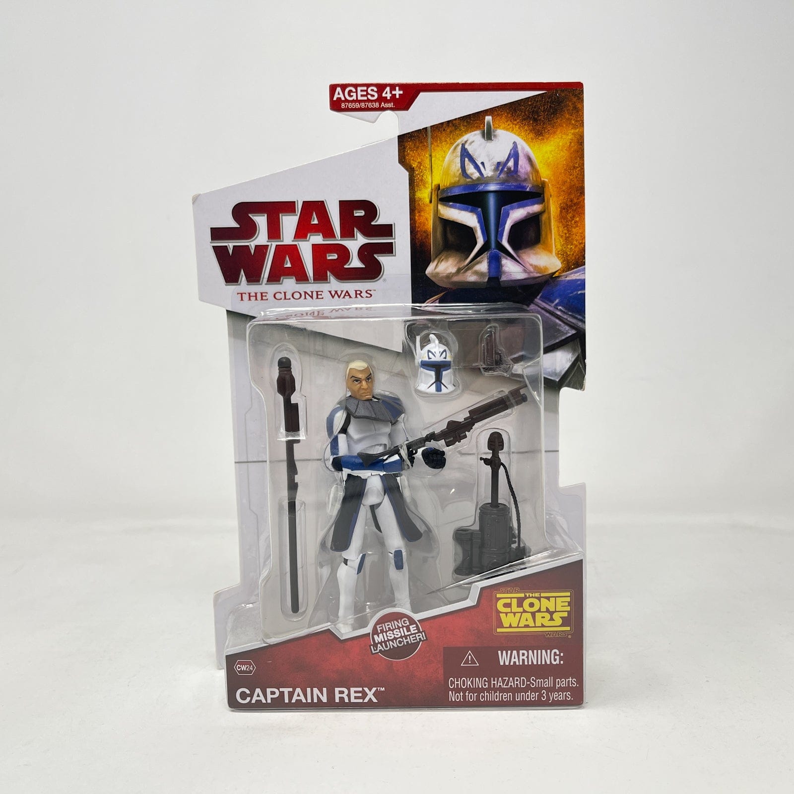 Vintage Hasbro Star Wars Mid MOC Captain Rex CW24 - Hasbro Clone Wars 3.75"