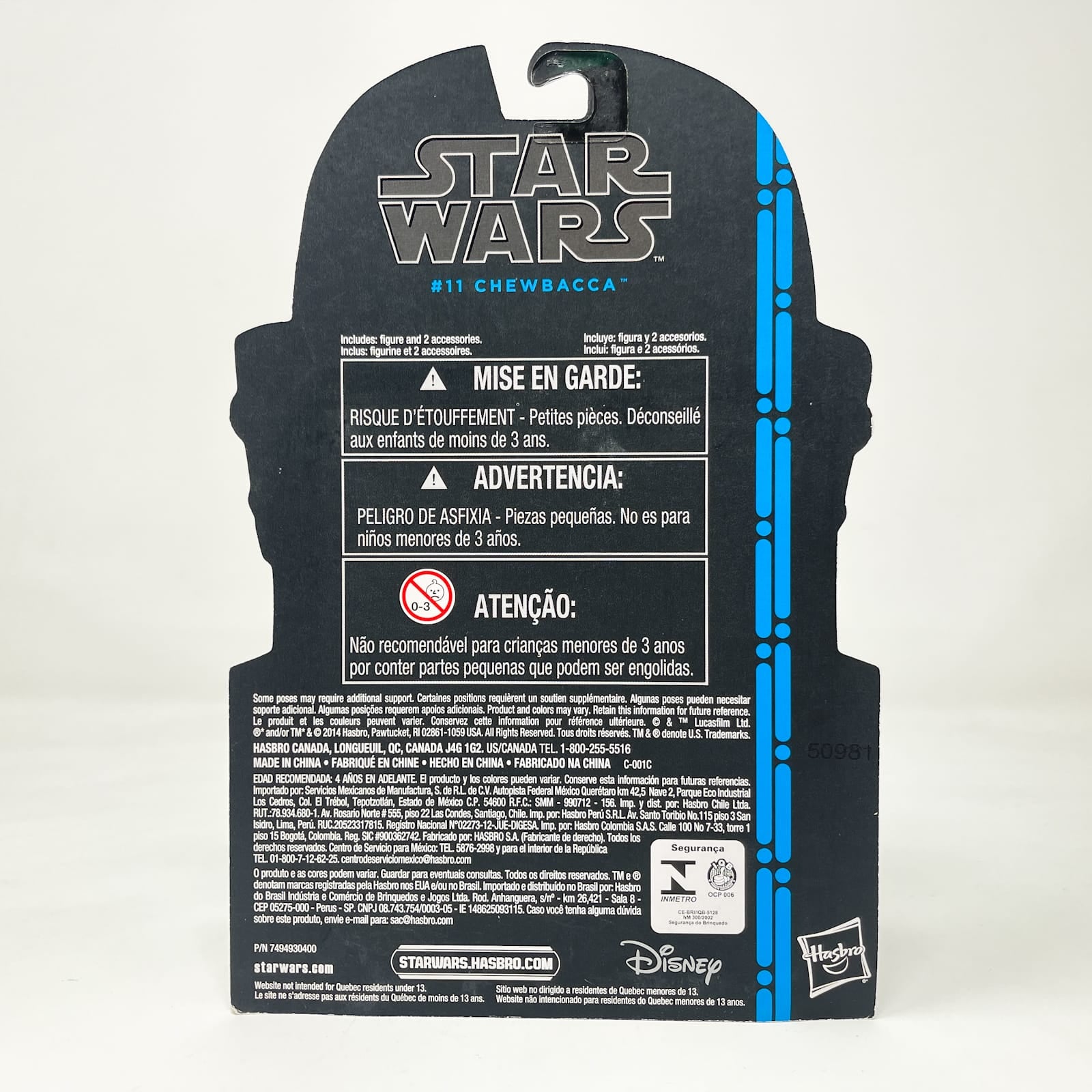 Vintage Hasbro Star Wars Mid MOC Chewbacca #11- Hasbro 3.75" Black Series Blue Line (2015)