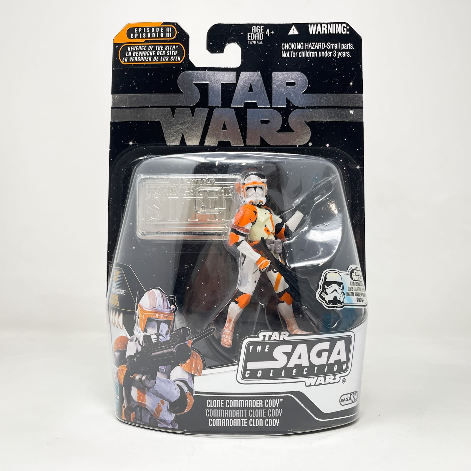 Vintage Hasbro Star Wars Mid MOC Clone Commander Cody #24 - Foil Variant - Hasbro Saga Collection (2006)
