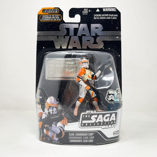 Vintage Hasbro Star Wars Mid MOC Clone Commander Cody #24 - Foil Variant - Hasbro Saga Collection (2006)