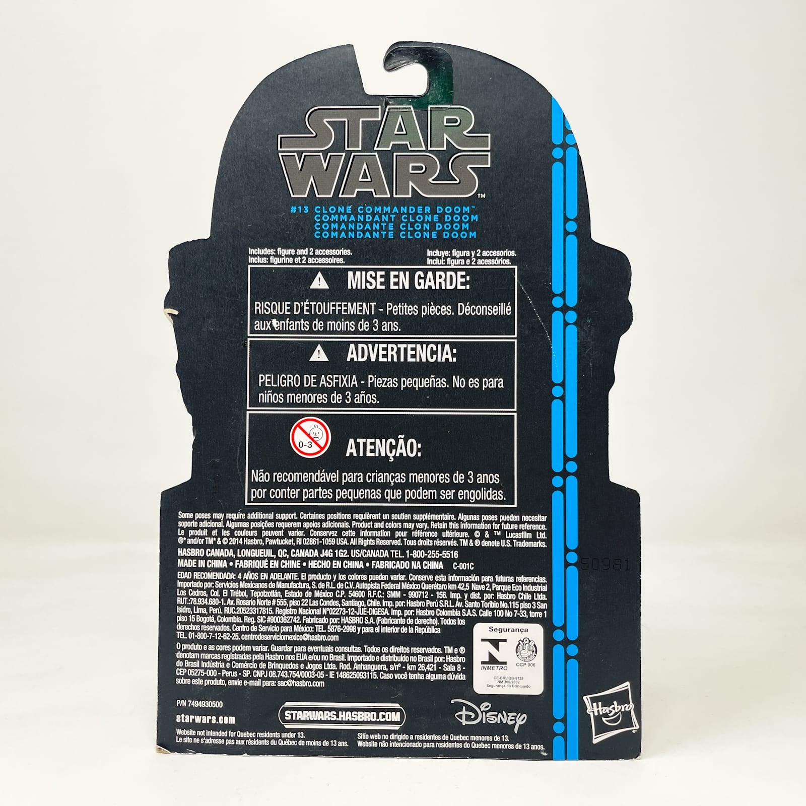 Vintage Hasbro Star Wars Mid MOC Clone Commander Doom (Blue Line) #13 - Hasbro 2014 3.75" Black Series Star Wars Action Figure