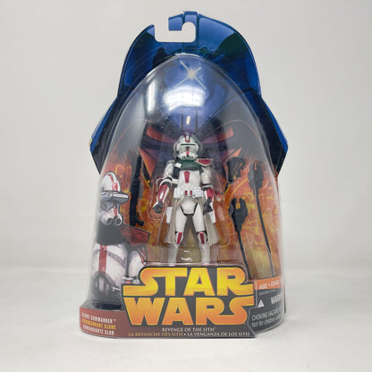 Vintage Hasbro Star Wars Mid MOC Clone Commander (Red) #33 - Hasbro Revenge of the Sith (2005)