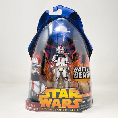 Vintage Hasbro Star Wars Mid MOC Clone Commander (Red) #33 - Hasbro Revenge of the Sith (2005)