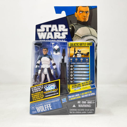 Vintage Hasbro Star Wars Mid MOC Clone Commander Wolffe CW48  - The Clone Wars 2010 3.75" Star Wars Action Figure