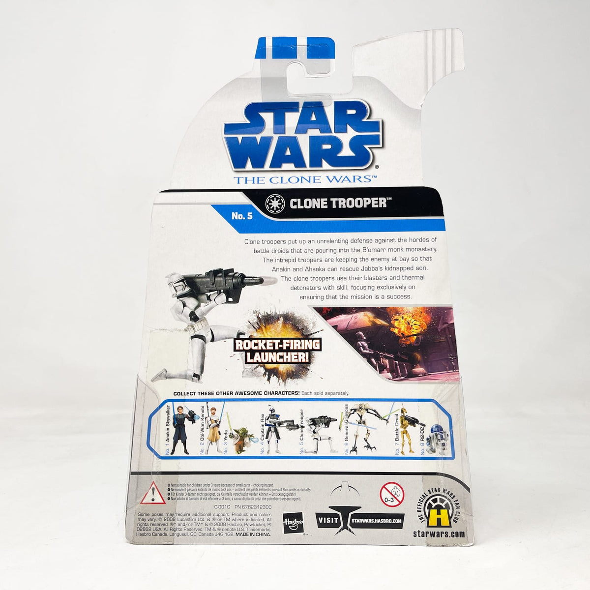 Vintage Hasbro Star Wars Mid MOC Clone Trooper #5 – Hasbro The Clone Wars (2008)