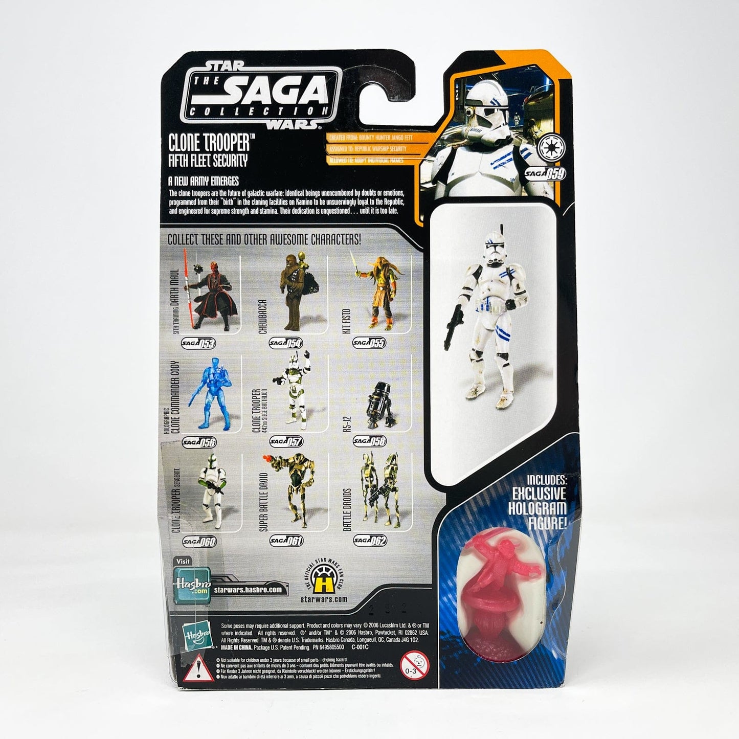 Vintage Hasbro Star Wars Mid MOC Clone Trooper (Fifth Fleet Security) #59 - Hasbro Saga Collection (2007)