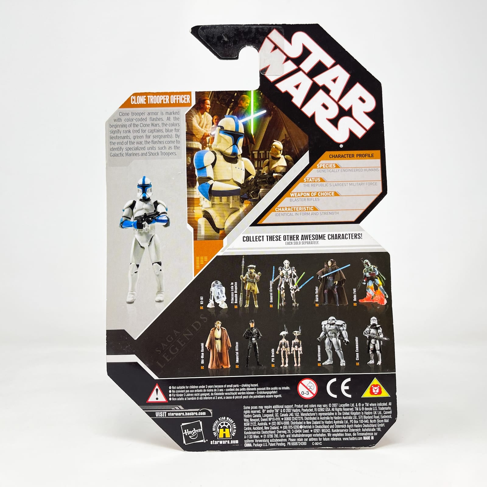 Vintage Hasbro Star Wars Mid MOC Clone Trooper Officer (Yellow) - Hasbro 30th Anniversary Collection 3.75"