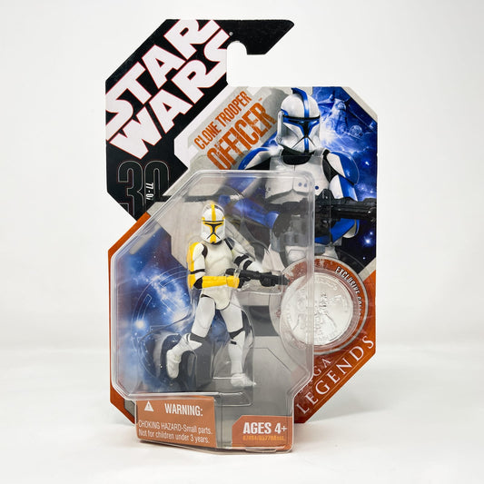 Vintage Hasbro Star Wars Mid MOC Clone Trooper Officer (Yellow) - Hasbro 30th Anniversary Collection 3.75"
