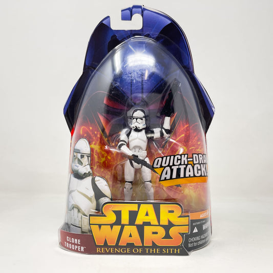 Vintage Hasbro Star Wars Mid MOC Clone Trooper (Quick Draw Attack) #06 - Hasbro ROTS 2005