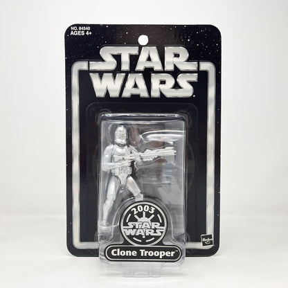 Vintage Hasbro Star Wars Mid MOC Clone Trooper (Silver Edition) Exclusive - Hasbro Original Trilogy Collection (2003)