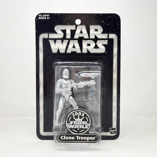 Vintage Hasbro Star Wars Mid MOC Clone Trooper (Silver Edition) Exclusive - Hasbro Original Trilogy Collection (2003)