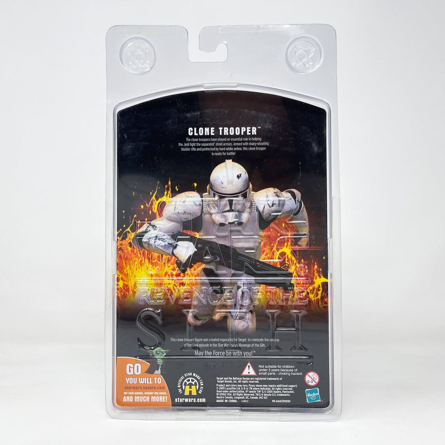 Vintage Hasbro Star Wars Mid MOC Clone Trooper (Sith Logo) - Hasbro Revenge of the Sith Target Exclusive (2005)